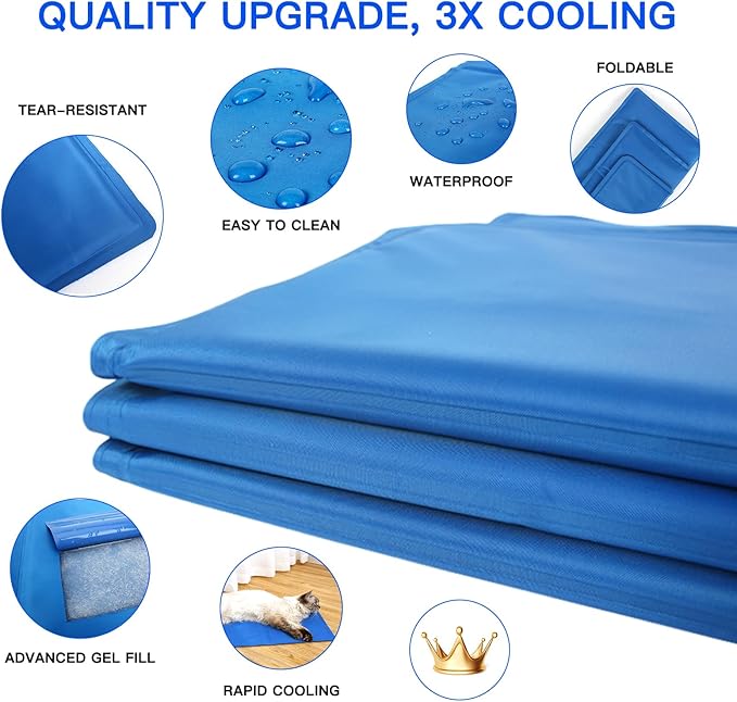 Dog Cooling Mat Gel: Large Cooling Pad for Dog (31.8" x 37.7"