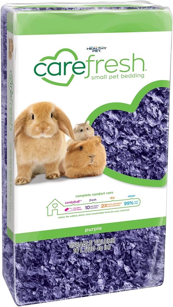 carefresh Dust-Free Purple Natural Paper Small Pet Bedding with Odor Control, 10L