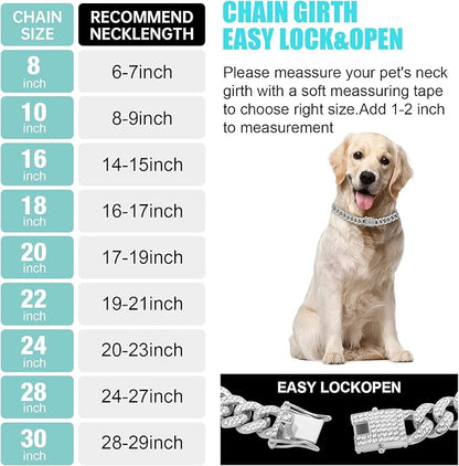Dog Chain Silver Cuban Collars 24inch)