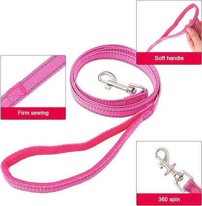 YIMEIS Dog Harness and Leash Set, No Pull Soft Mesh Pet Harness, Reflective Adjustable Puppy Vest for Small Medium Large Dogs, Cats (Rose Red, X-Small (Pack of 1)