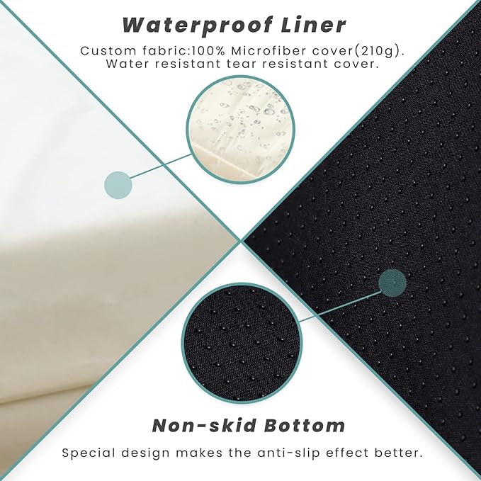 Laifug Orthopedic Memory Foam Extra Large Dog Bed with Pillow and Durable Water Proof Liner & Removable Washable Cover & Smart Design (Large (46"x28"x8")