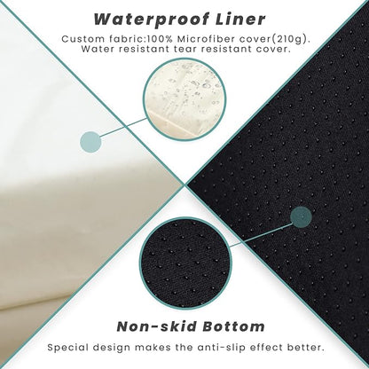 Laifug Orthopedic Memory Foam Extra Large Dog Bed with Pillow and Durable Water Proof Liner & Removable Washable Cover & Smart Design (Large (46"x28"x8")