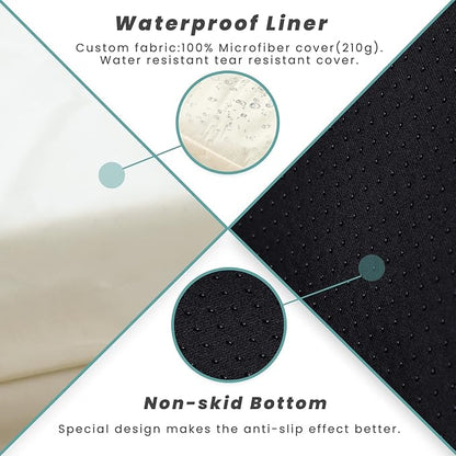 Laifug Orthopedic Memory Foam Dog Bed with Pillow and Durable Water Proof Liner & Removable Washable Cover & Smart Design Medium (34"x22"x7")