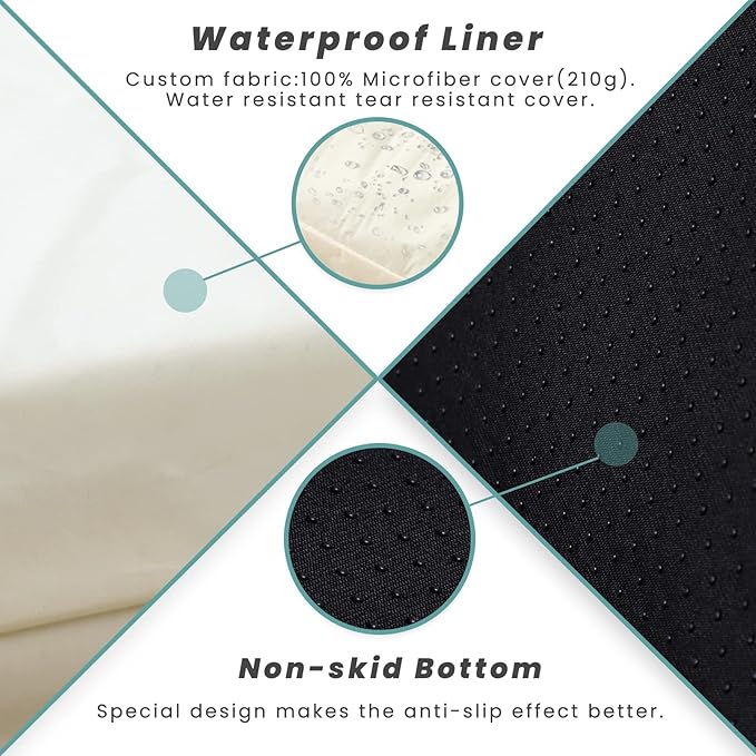 Laifug Orthopedic Memory Foam Dog Bed with Durable Water Proof Liner and Removable Washable Cover (Large (46"x28"x8")