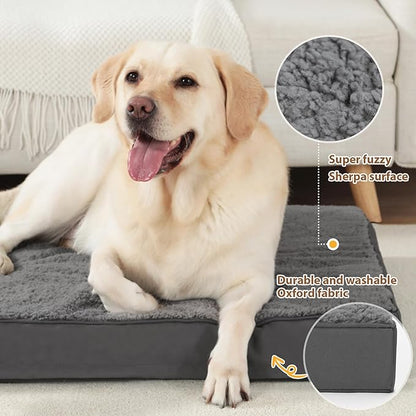 MIHIKK Large Dog Bed with Removable Washable Cover Gray,36 inch