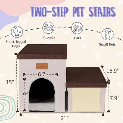 downluxe Dog Stairs for Small Dogs (2-Step Pet