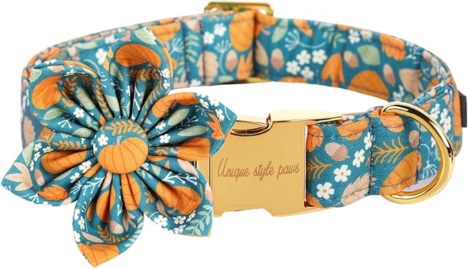 Unique style paws Halloween Dog Collar with Flower
