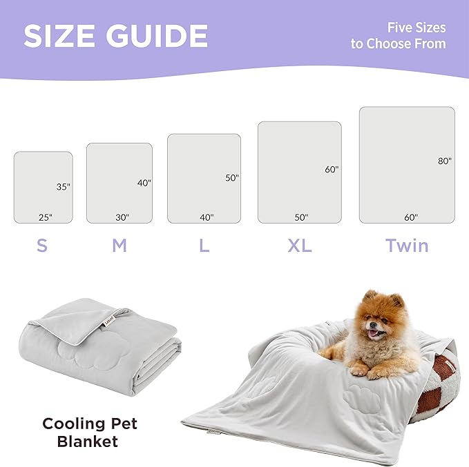 Lesure Premium Cooling Blankets for Large Dogs Q-MAX>0.4，Durable Self 40x50
