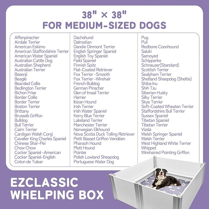 Whelping Box for Dogs Birthing Aluminum Alloy and 48"x48"x18")
