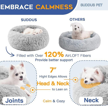 suddus Small Dog Bed with Blanket Attached 20''