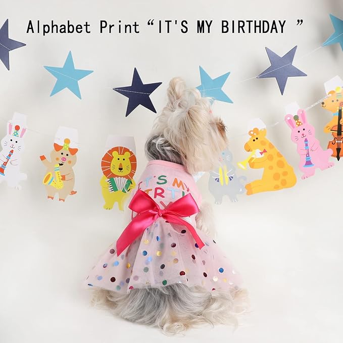 Dog Birthday Outfit Dress for Small Medium Dogs