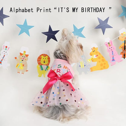 Dog Birthday Outfit Clothes for Small Medium Dogs