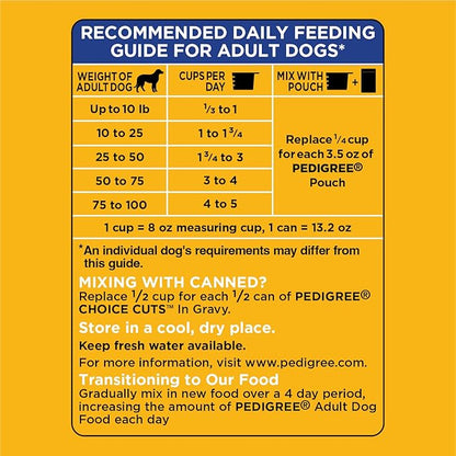 PEDIGREE Complete Nutrition Adult Dry Dog Food Grilled Steak & Vegetable Flavor Dog Kibble, 17 lb. Bag