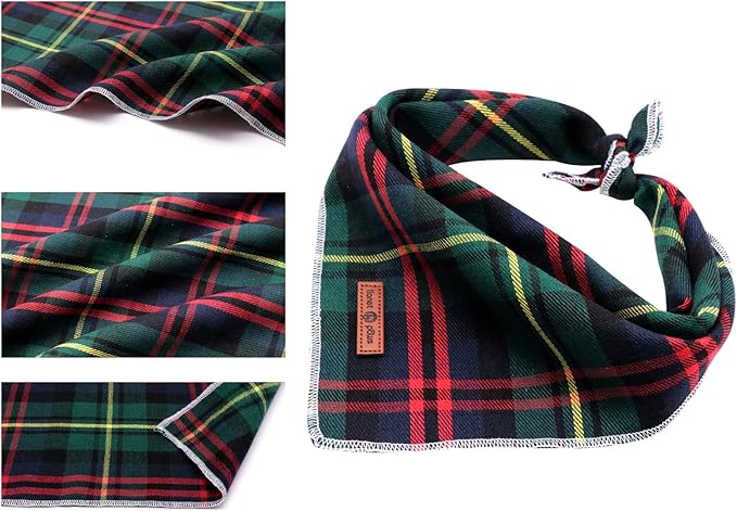 Lionet Paws Christmas Dog Bandana Washable Cotton Handkerchief