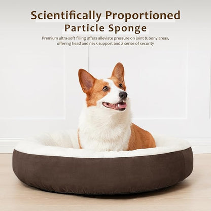 Love's cabin Round Donut Cat and Dog Cushion Bed 25in Pet