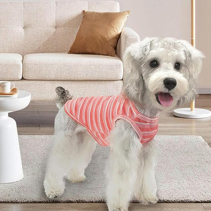 XPUDAC 4 Pack Dog Clothes Waffle Dog Shirts for Small Dogs Breathable Stretchy Dog Tank Top Vest Lightweight Cat Shirt Purple-2XL