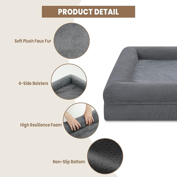 Large Dog Bed 4-Sides Removable