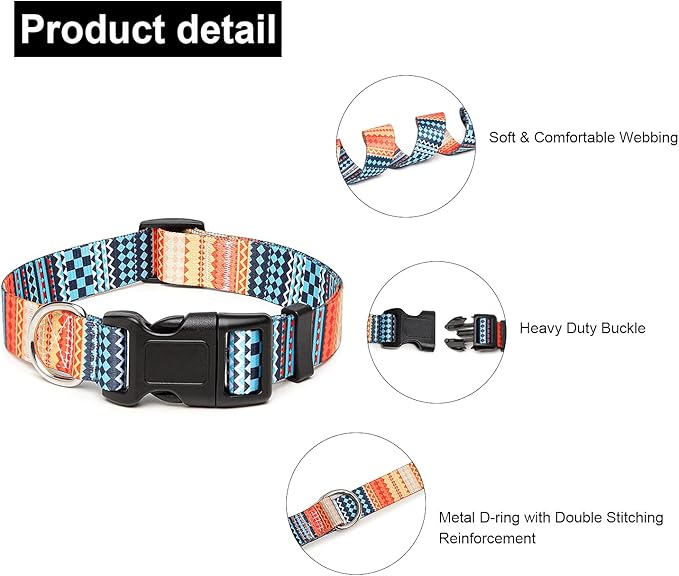 Adjustable Dog Collar with Patterns