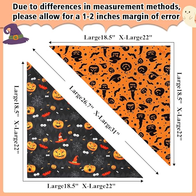 SZEE Halloween Dog Bandanas 2PCS Witch