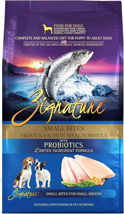 Zignature Trout & Salmon Limited Ingredient Formula Small Bites Dry Dog Food 12.5lb