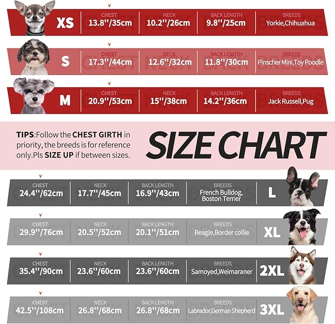 IECOii Dog Coat with Harness Built in -Red