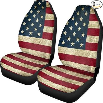 American Flag Printed Car Seat Covers Washable Seat Protector for Women Men Air Mesh Cloth Automotive Vehicle Seat Covers for Cars Interior for Cars