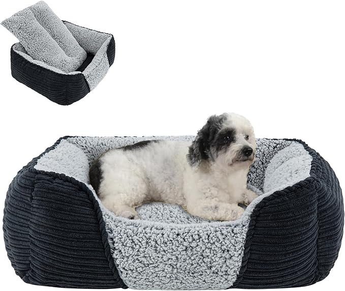 Miguel Washable Dog Bed with Removable Cushion for Medium Small Dogs 25 Inch