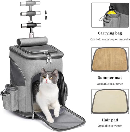 Wheeled Pet Carrier Backpack Breathable Pet Carrier