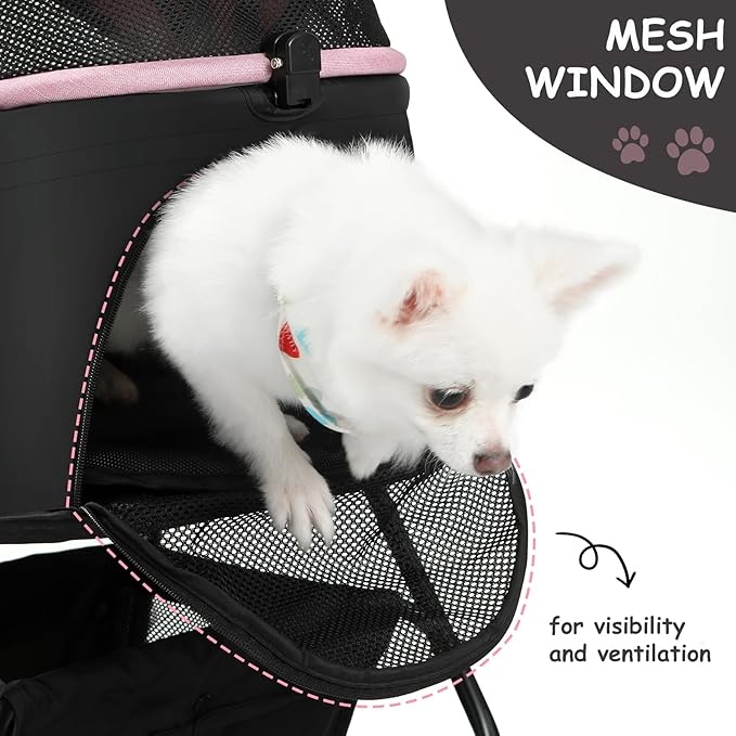 SWITTE Dog Stroller 3 in 1 Folding Pet Stroller 4 Wheels