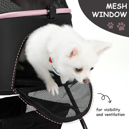 SWITTE Dog Stroller 3 in 1 Folding Pet Stroller 4 Wheels
