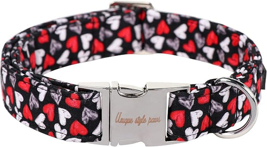 Unique Style Paws Valentine's Day Dog Collar Heart