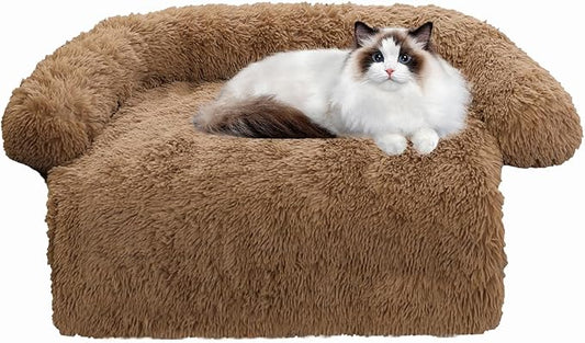Calming Dog Bed Fluffy Plush Dog Mat for Furniture Protector with Removable Washable Cover for Large Medium Small Dogs and Cats (XS(31“x27.5”x5)