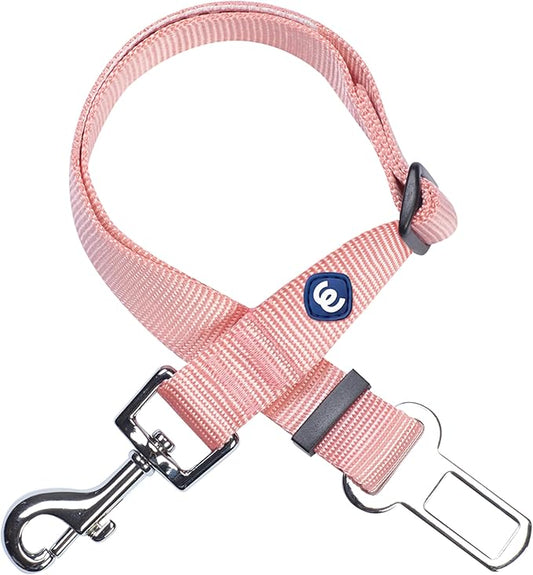 Blueberry Pet Essentials Classic Dog Seat Belt Tether for Dogs Cats, Baby Pink, Durable Safety Car Vehicle Seatbelts Leads Use with Harness