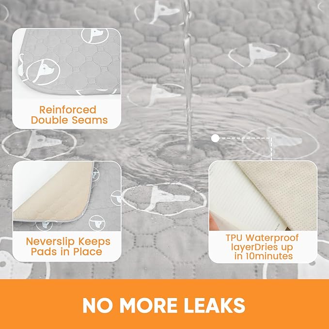 PJYucien Reusable Pee Pads for Dogs 33'' Per 89'' Diagonal 24/31/32'' Width 8 Panels