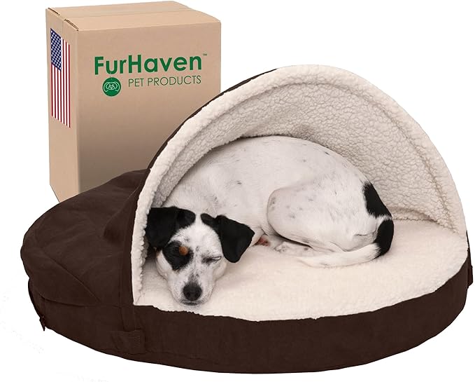 Furhaven 26" Round Orthopedic Dog Bed for Medium/Small Dogs w/ Removable Washable Cover 30 lbs 26-inch