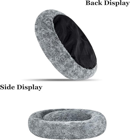 Coohom Oval Calming Donut Cuddler Dog Bed Bed(30"/36"/43") for (L(30"x24"x7"), Grey)