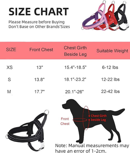 Black XS Dog Harness No Pull Dog Harness for Small Dogs Puppy Harness with Breathable Mesh Padded Adjustable Reflective Lightweight Escape Proof Dog Harness Small Sized Dog Easy Walk (Black