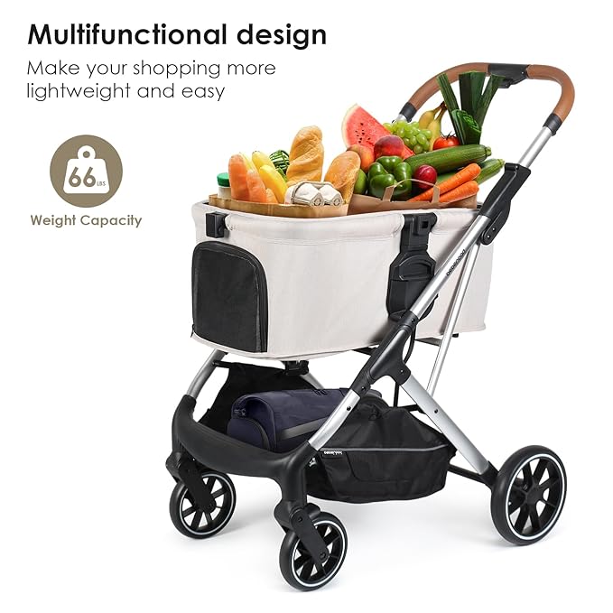 T6 Luxury Pet Stroller for Medium Dog Under 66lbs or 2 Small Dogs & Cats