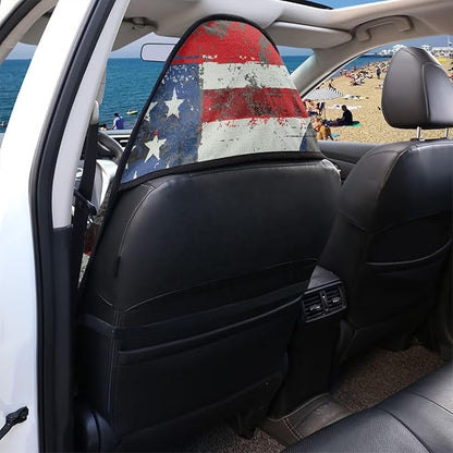 Eagle USA Flag Sweatproof Towel Car Front Seat Cover Non-Slip Bucket Seat Protector Easy to Install Universal Seat Cover for Car