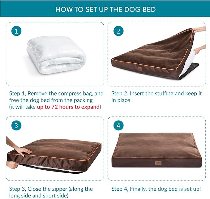 Bedsure Waterproof Dog Beds for Meidum Dogs 50lbs Medium