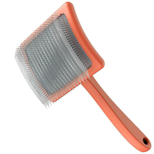 Slicker Brush for Dogs,Large Dog Brush for Grooming, Doodles Brush for Poodles, Goldendoodles and Labradoodles,Easy to Remove Tangles, Mats and Fluff-Orange