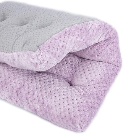 WONDER MIRACLE Fuzzy Deluxe Pet Beds, Super Plush Dog or Cat Beds Ideal for Dog Crates, Machine Wash & Dryer Friendly (22" x 30", M-Lavender)