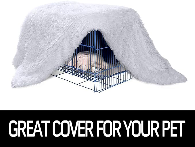 LOCHAS Luxury Fluffy Dog Blanket 20''x30'' White