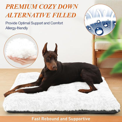 KISYYO Dog Beds for Large Dogs Fixable Deluxe Cozy Dog Kennel Beds for Crates Washable Dog Bed 36 x 23 x 3 Inches,