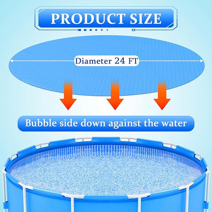 24 Ft Bubble Solar Pool Covers Blankets (24 Foot)