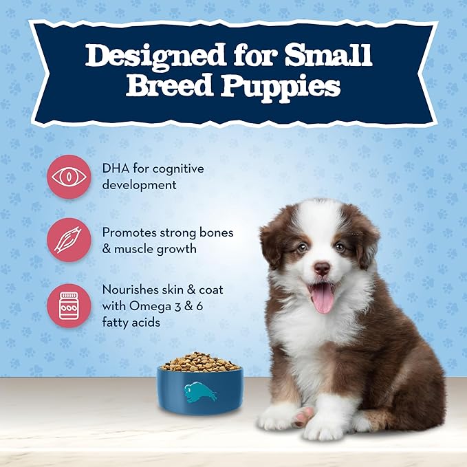 Blue Buffalo Baby BLUE Natural Small Breed Puppy Dry Dog Food, Healthy Growth Formula with DHA, Chicken and Oatmeal Recipe, 4-lb. Bag