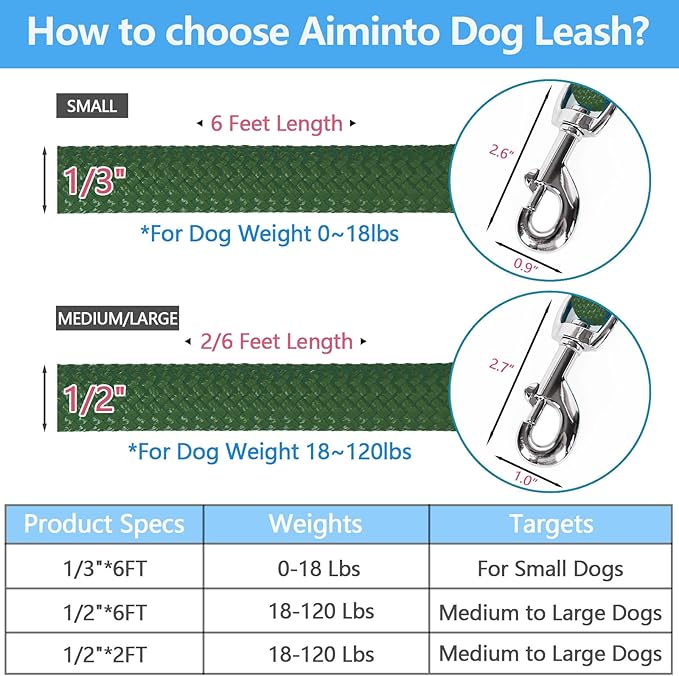 Dog Leash ((1/3") - 6FT, Dark