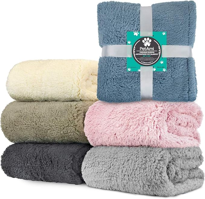 PetAmi Fluffy Waterproof Dog Blanket for Medium Large Dogs 40x60)