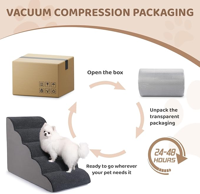 Dog Stairs for High Beds 5-Step Dog