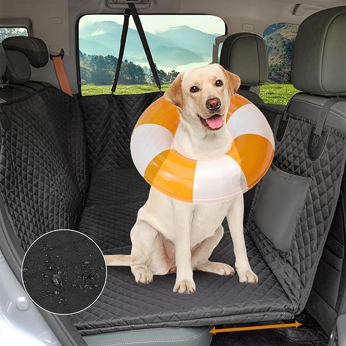Prodigen Dog Car Seat Cover for Back Seat with Detachable Hard Bottom (51" x 24")